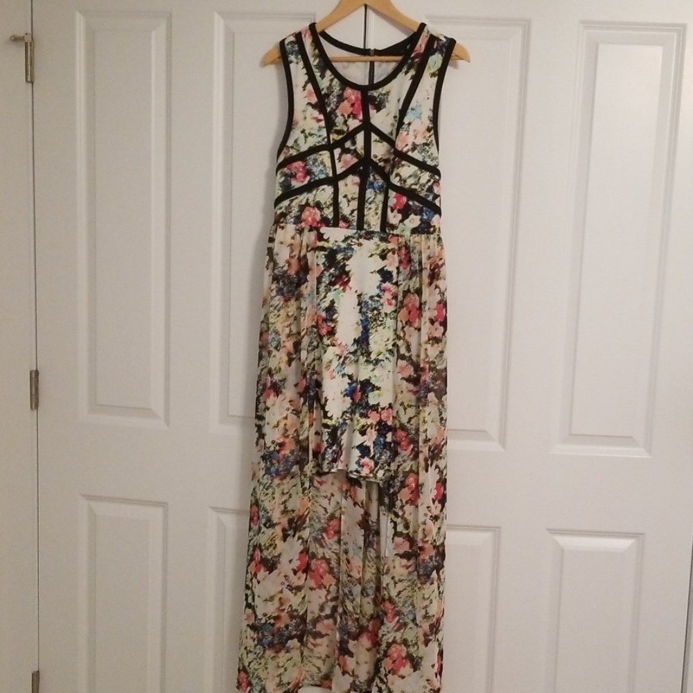 Knee length dress with long over skirt
